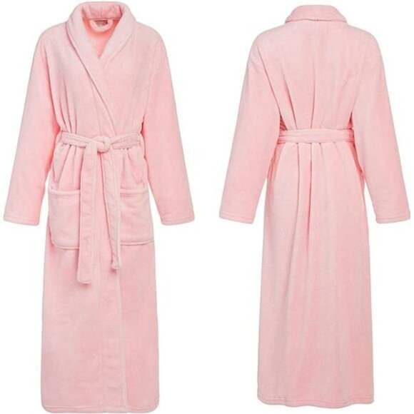Women's Warm Fleece Winter Robe, Long Plush Bathrobe - Picture 3 of 6